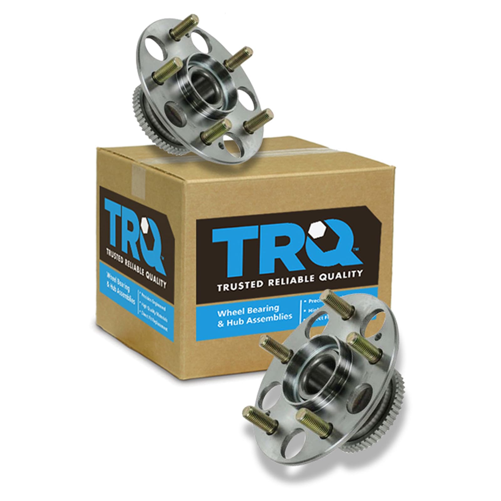 TRQ Rear Left and Right Wheel Bearing and Hub Assembly Set 2 Piece