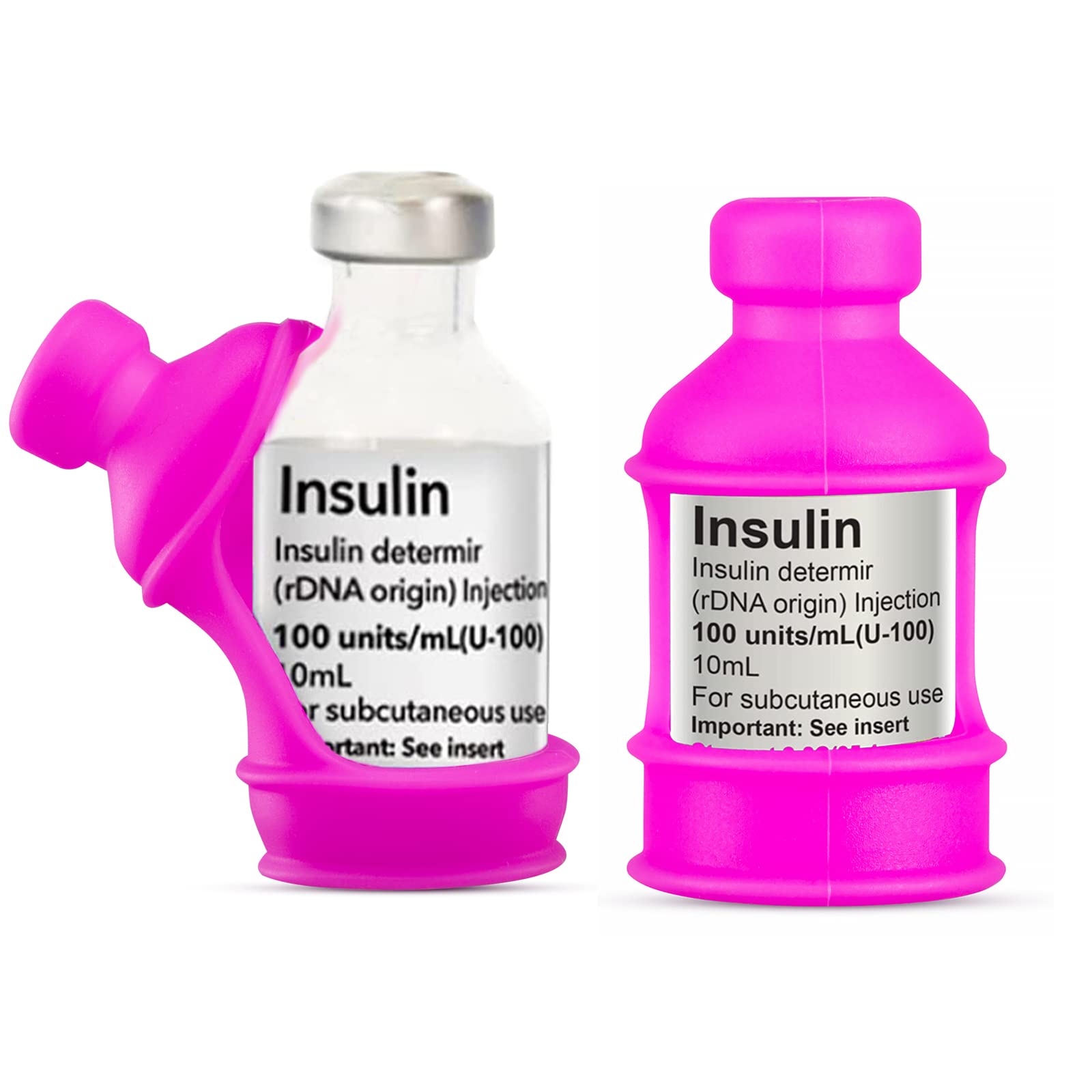 3 Pack Insulin Vial Bottle Protector Sleeve for Diabetic, Silicone Insulin Bottle Protective Case to Protect Insulin Vial from Breaking (Pink)