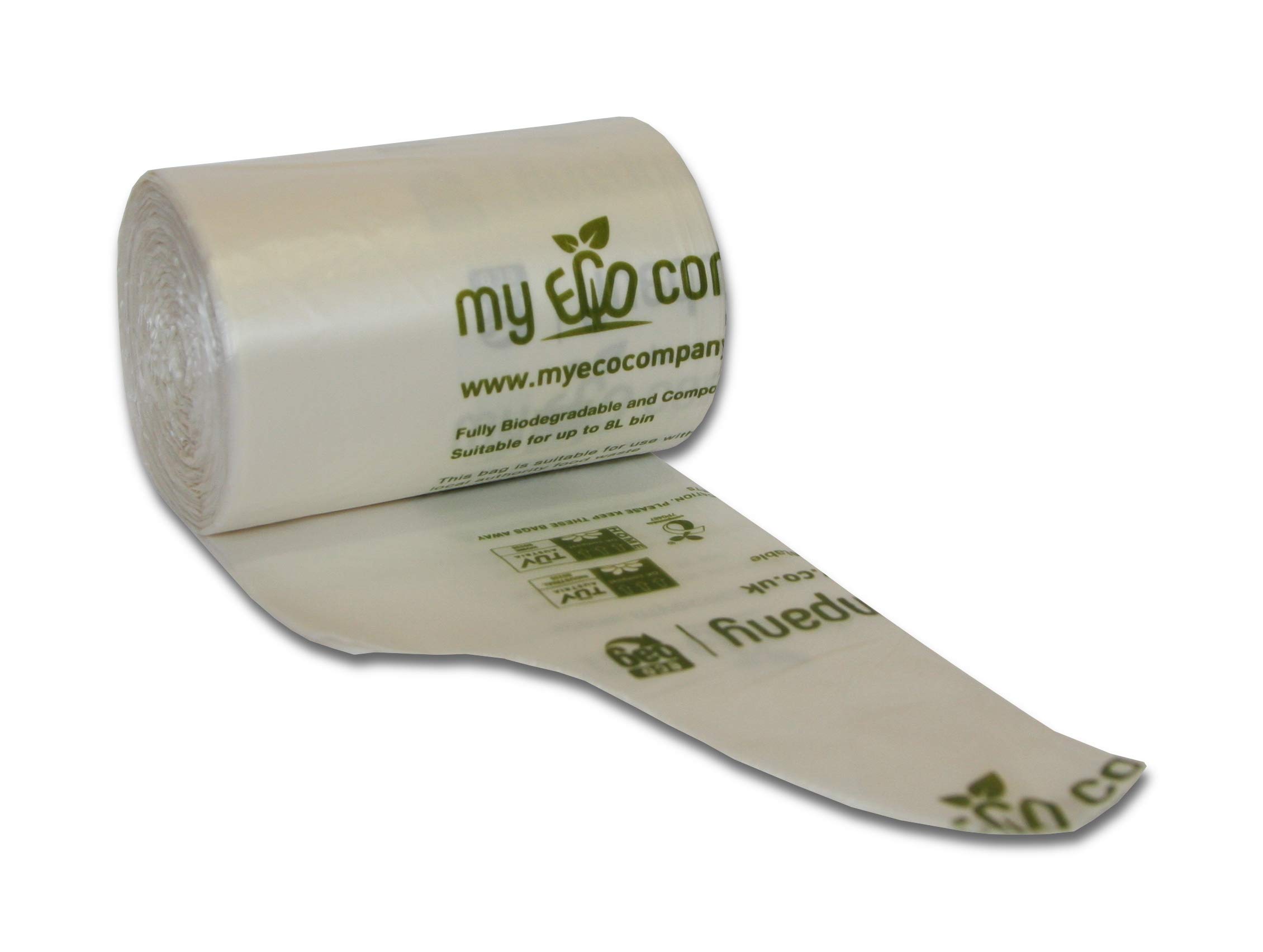 My Eco Company7L / 8L X 50 Tie Top Compostable Kitchen Food Waste Bin Bags Caddy Liners (7 Litre / 8 Litre)