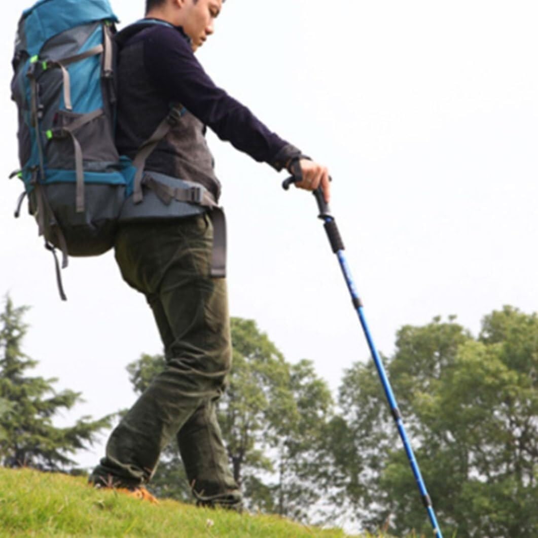 1ud Bastón de Trekking Ajustable 4 Secciones Aluminio 53–108 cm Azul Mango en T