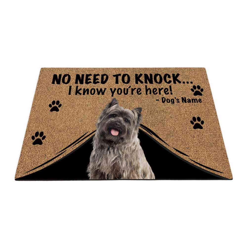 BAGEYOU Personalized Doormat with My Love Dog Cairn Terrier Welcome Floor Mat Not Need to Knock I Know You're Here 27.5" x 17.7"