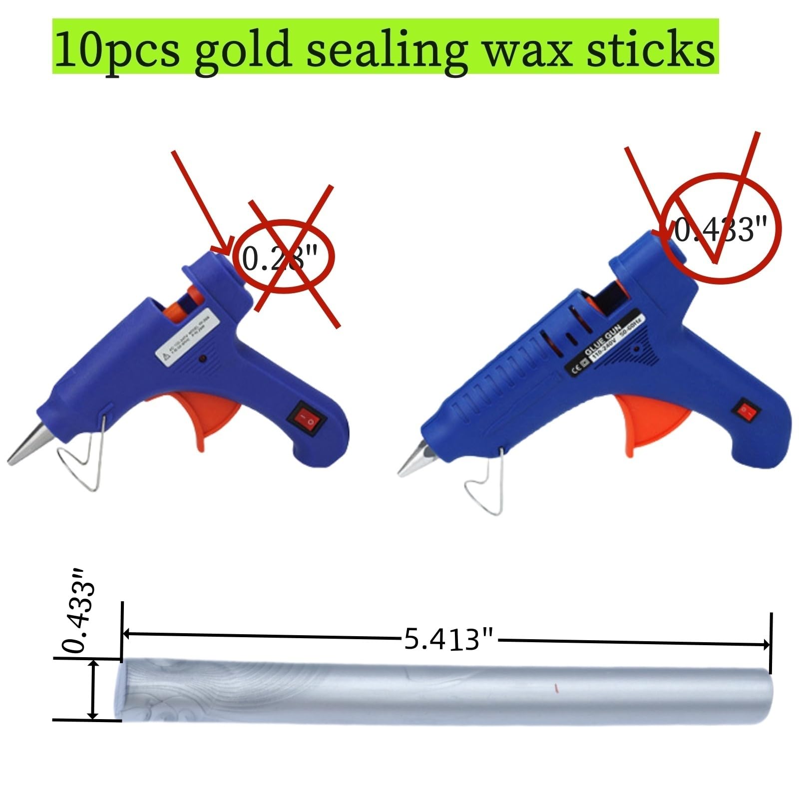 1,1 cm Cera de palos, Atopbb Silver Wax Stick 10 unidades pistola de pegamento para sellos de cera, para cartas, tarjetas de felicitación, vino, manualidades, bodas y fiestas (plata)