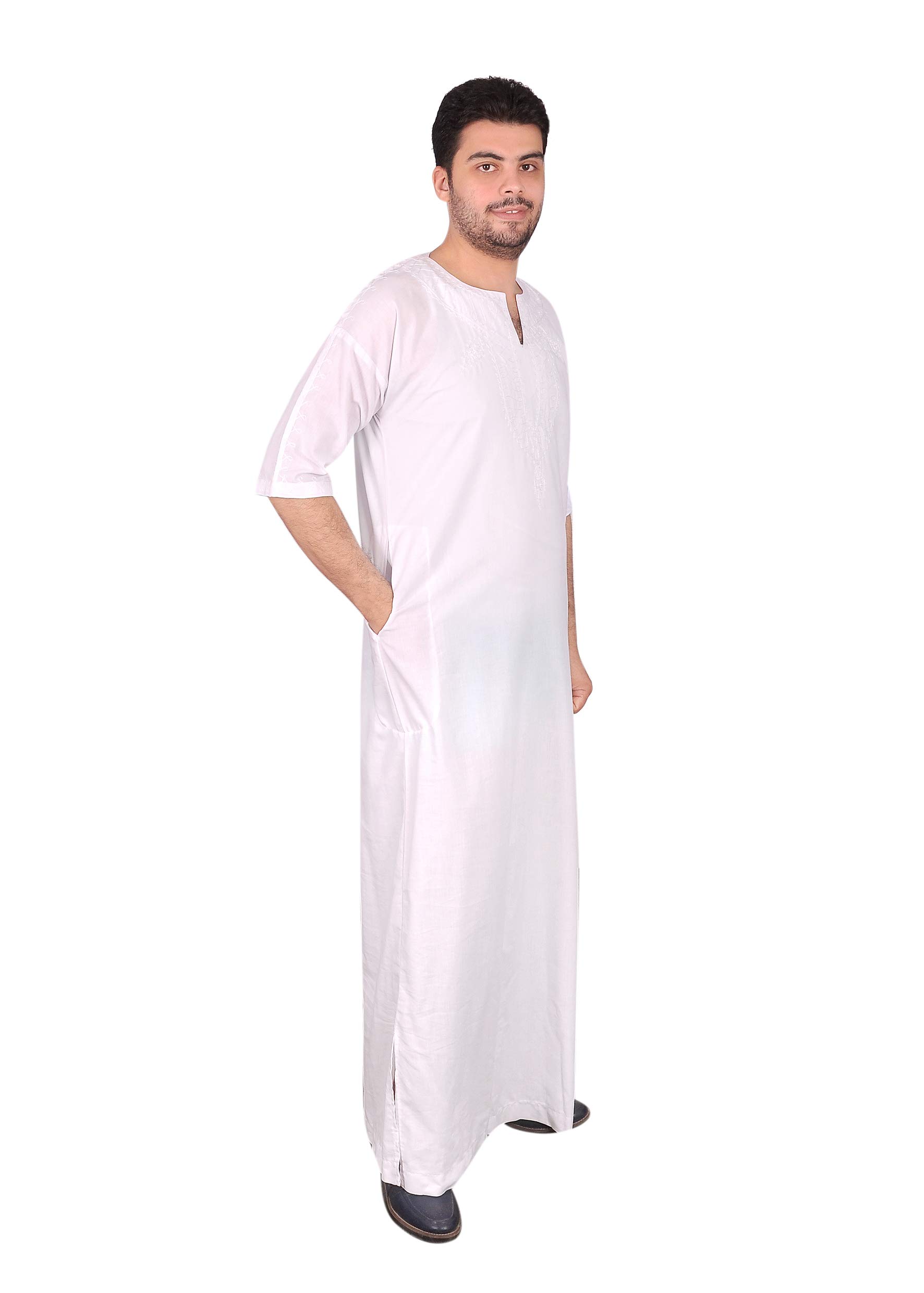 Moderner Herren-Kaftan, Farbe: Weiss/weiß