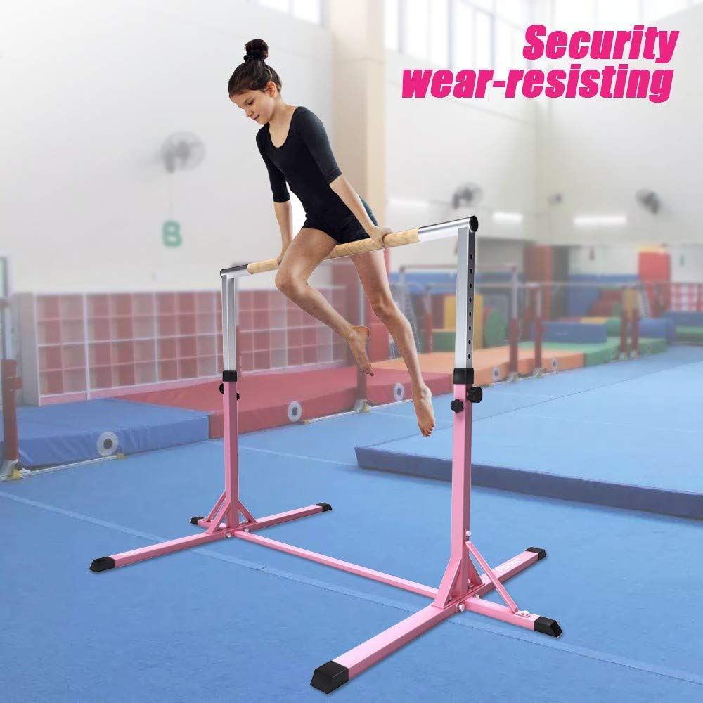 FBSPORT Gymnastics Bar for Kids, Adjustable Height Gymnastic Horizontal Bars,Junior Training Bar