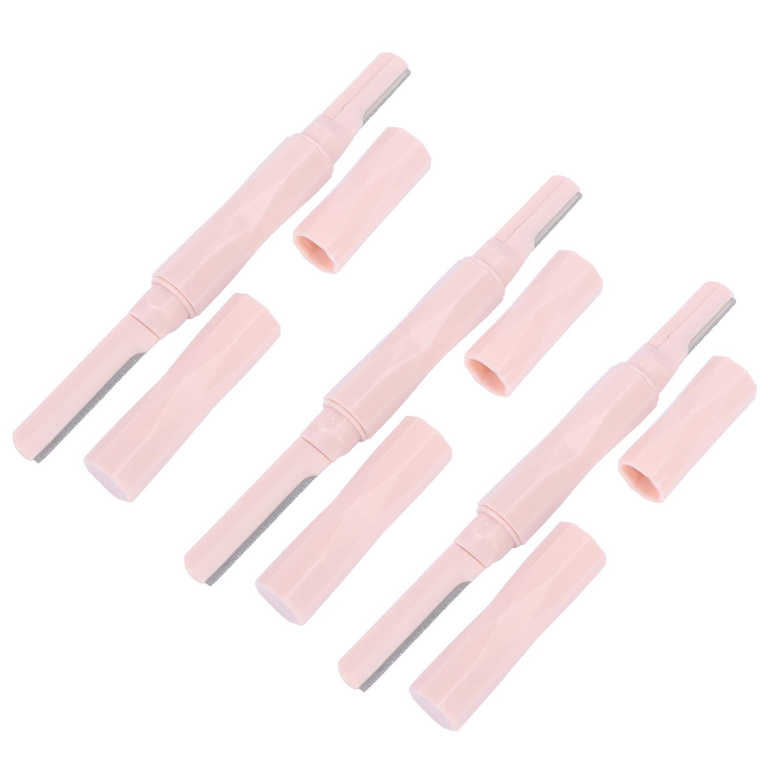 Lurrose3pcs double-ended eyebrow trimmer facial touch up razor Eyebrow face shaver beard razor Detachable Razor for Eyebrow stainless steel blade eyebrow trimming protective case