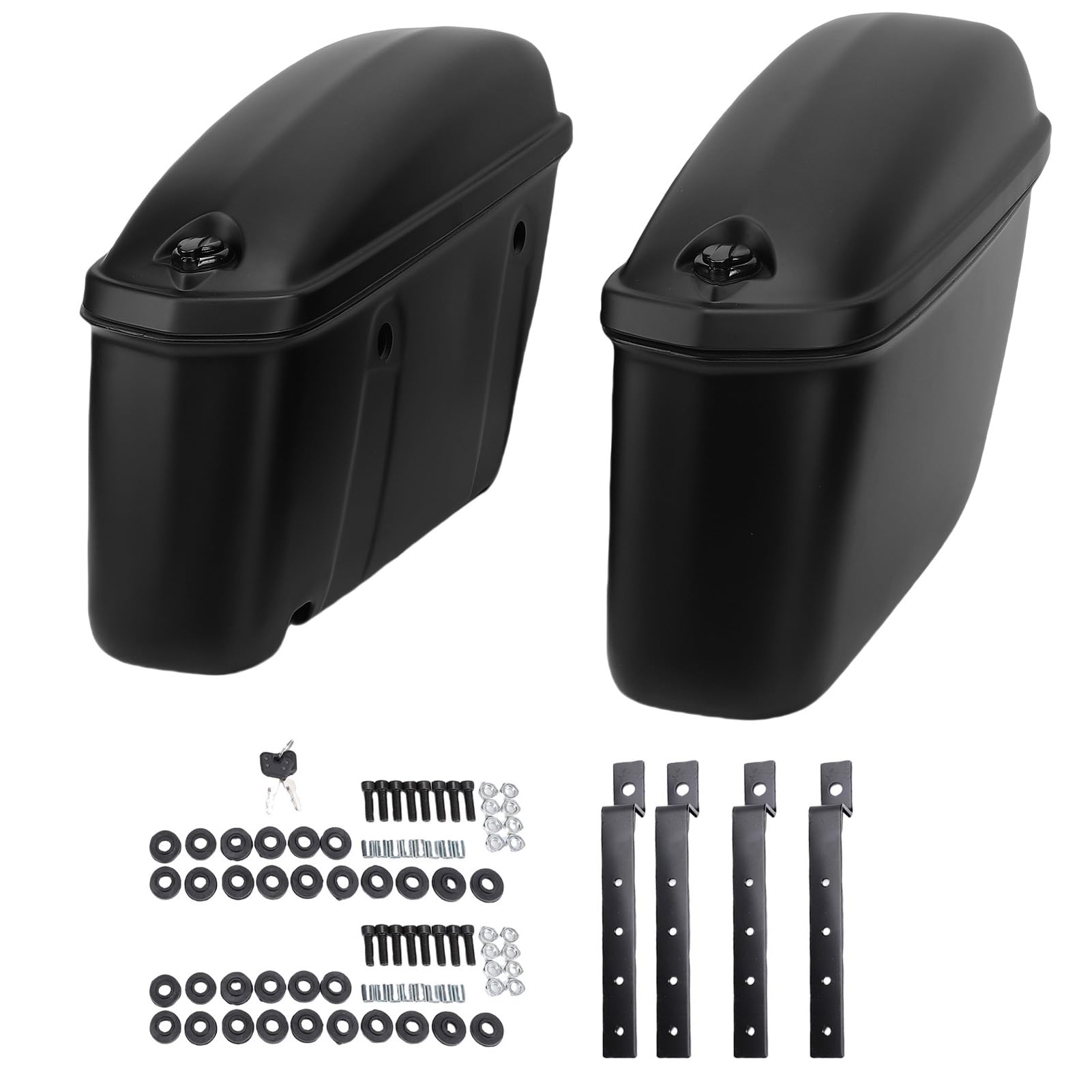 Bolsas Duras para SILLÍN de Motocicleta de 22L, Almacenamiento Bloqueable de Plástico ABS para con Soportes de Montaje, Llaves, Resistente a la Intemperie y a Prueba de Arañazos