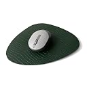 Premium Recycled Leather Mouse Pad for PC | Large Size 25x22cm Mousepad for Laptop Wireless | Handcrafted | Anti-Slip, Anti-Skid, WaterProof | Croco Finish for Home, Office, Gaming, Green gallery image