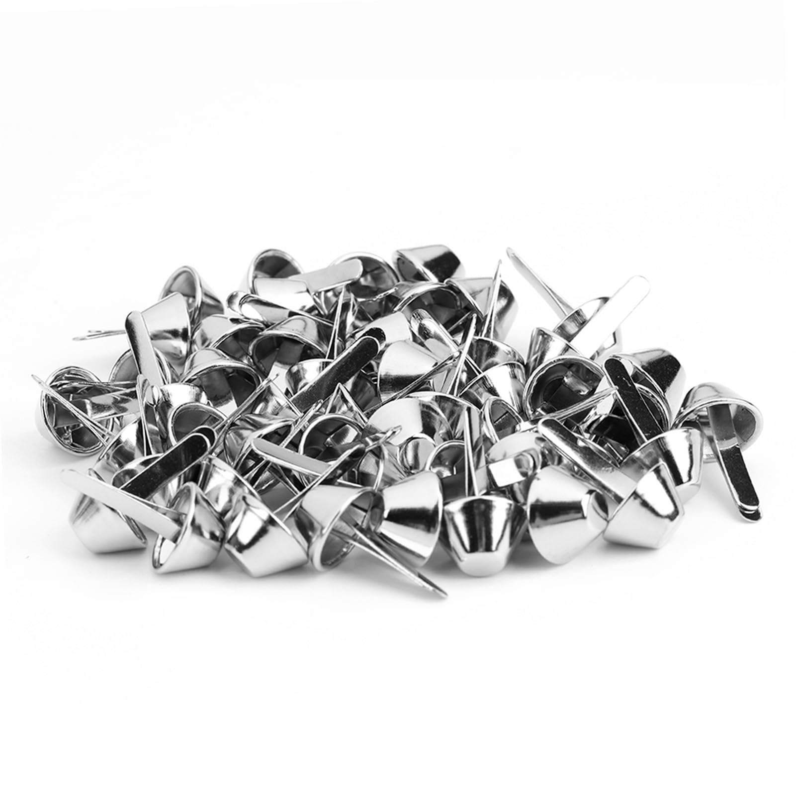 Hztyyier Nickel 50Pcs Bag Feet Rivets, Metal Flat Cone Studs Mushroom Spikes For Handbag Bottom Reinforcement (10Mm)