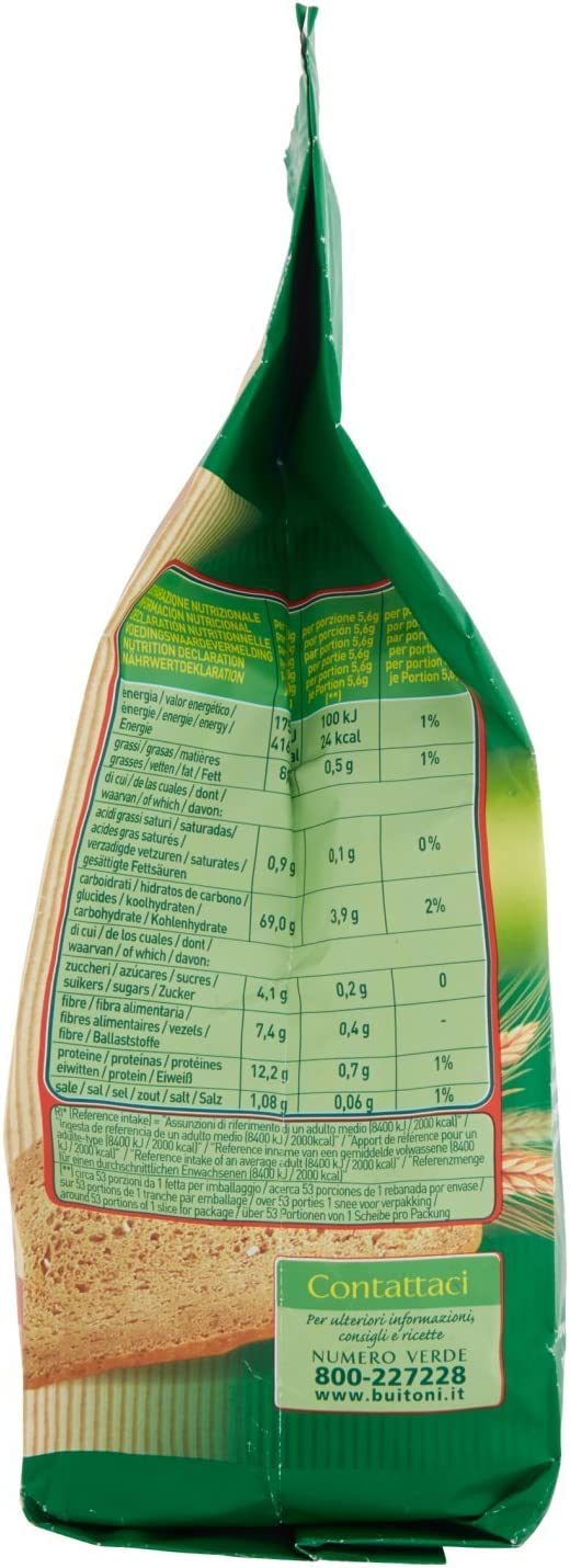 Lot de 6 croûtons Buitoni Crostino con farina Integrale avec farine de blé entier 300 g riche en fibres