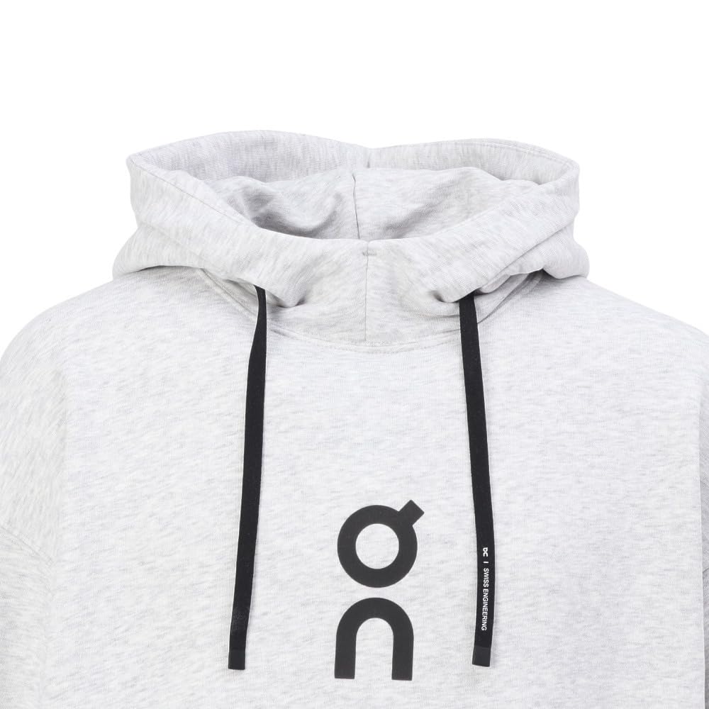 On Sudadera Gris Running Club Hoodie Crater de Corte Holgado