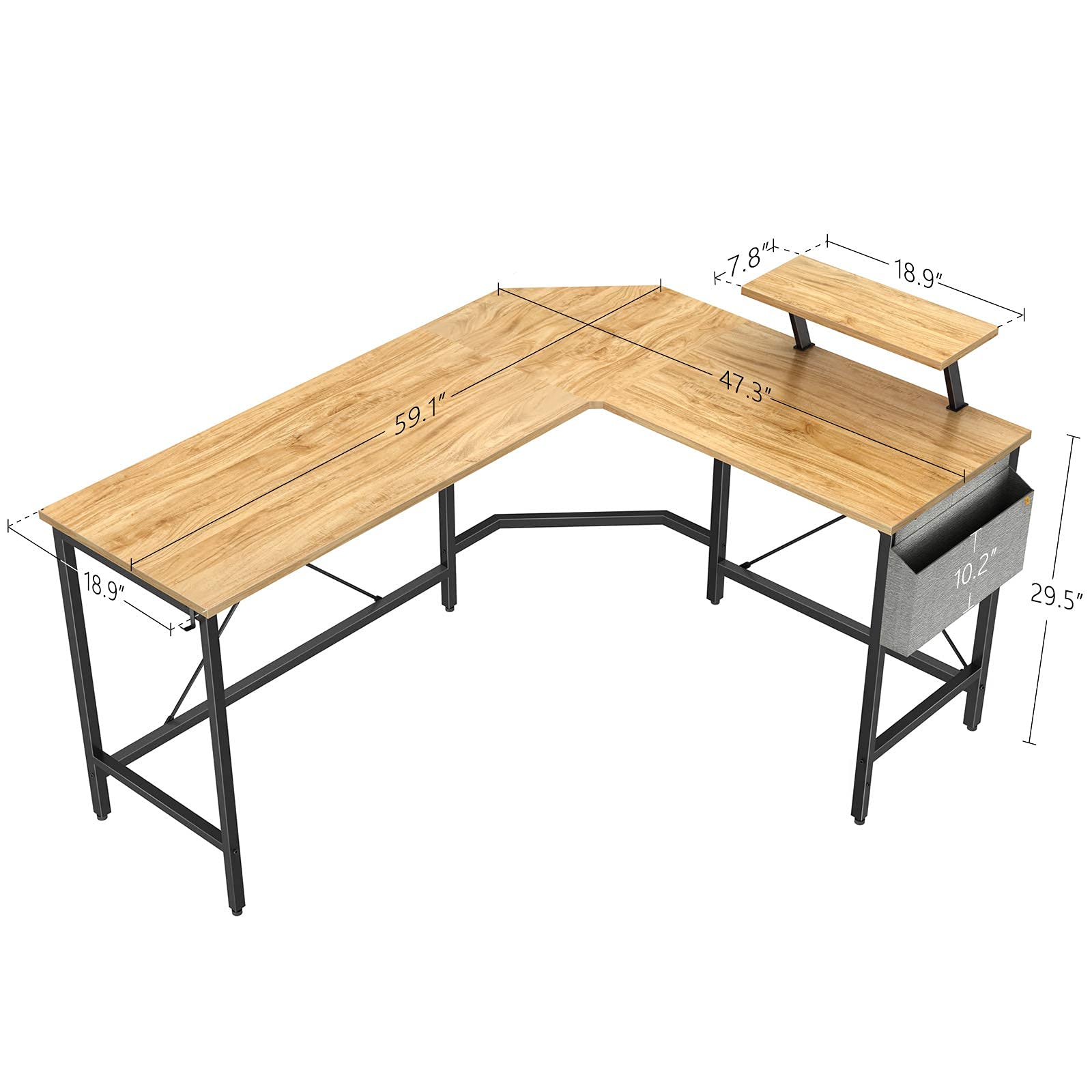 Cubiker Modern LShaped Computer Office Desk, Corner Gaming Desk with