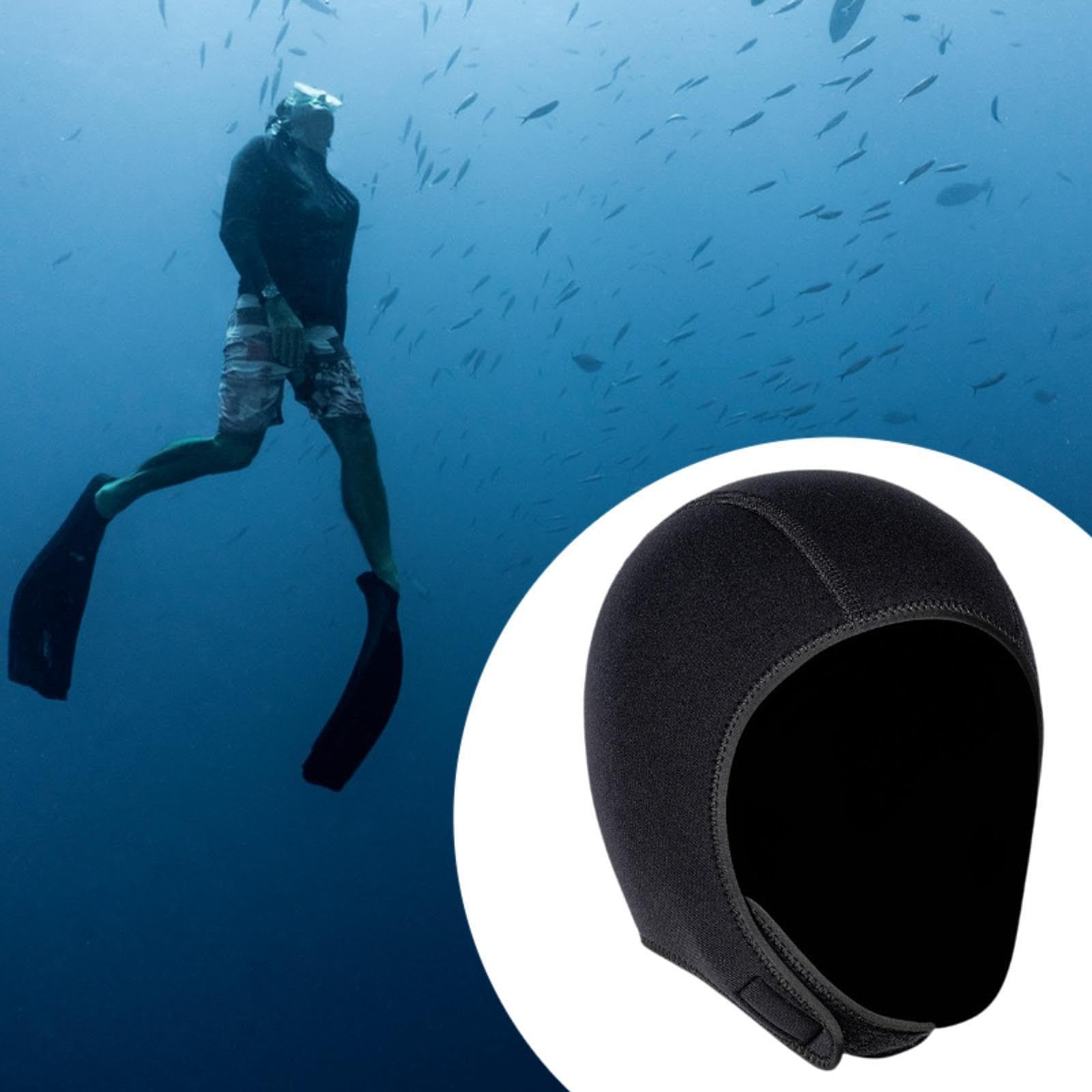 rockible Diving Hood Surfing Thermal Hood 3mm Headgear Portable Adjustable Neoprene Wetsuit Hood Swimming Cap for Swimming Snorkeling, S
