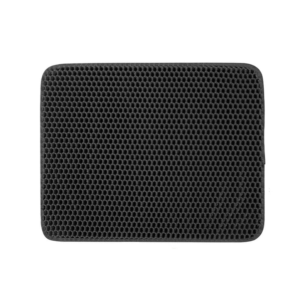 70x120cm Large Cat Litter Mat Large Size Pet Toilet Cat Litter Trapping Mat Double Layer Cats Litter Box Pad(Black)