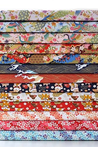 Tissu coton japonais multicolore coupon couture patchwork et accessoires - 3