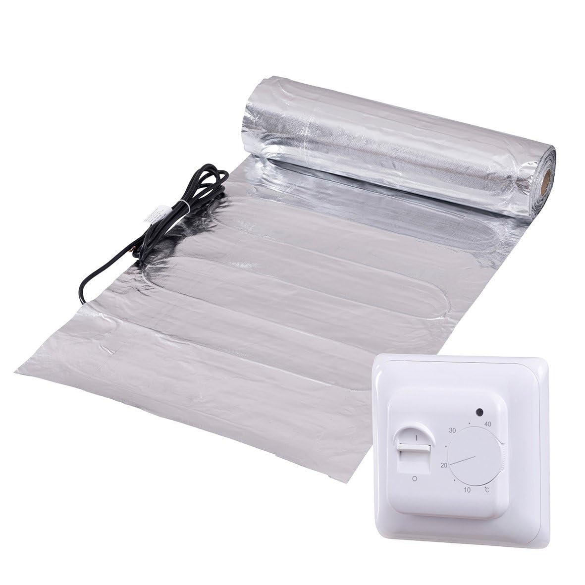 Film chauffant au sol électrique extra-fin 150W kit complet avec thermostat analogique 5m²
