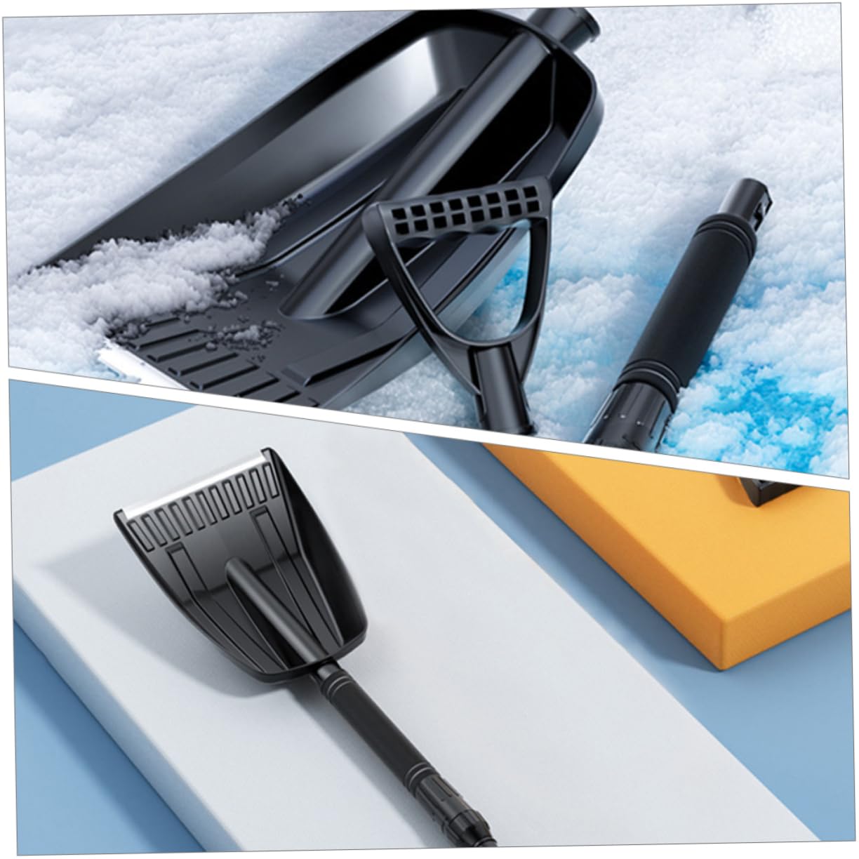 BESTonZON Eva Material Snow Shovel Large Multi-Functional Retractable Handle Snow Removal Tool Shovel Sturdy