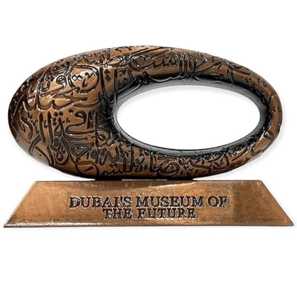 DUBAI MUSEUM OF THE FUTURE 3D Sculpture - Elegant Table Decor and Souvenir, Meticulously Crafted with In-Depth Details for Home and Office Ambiance (Rose Gold)