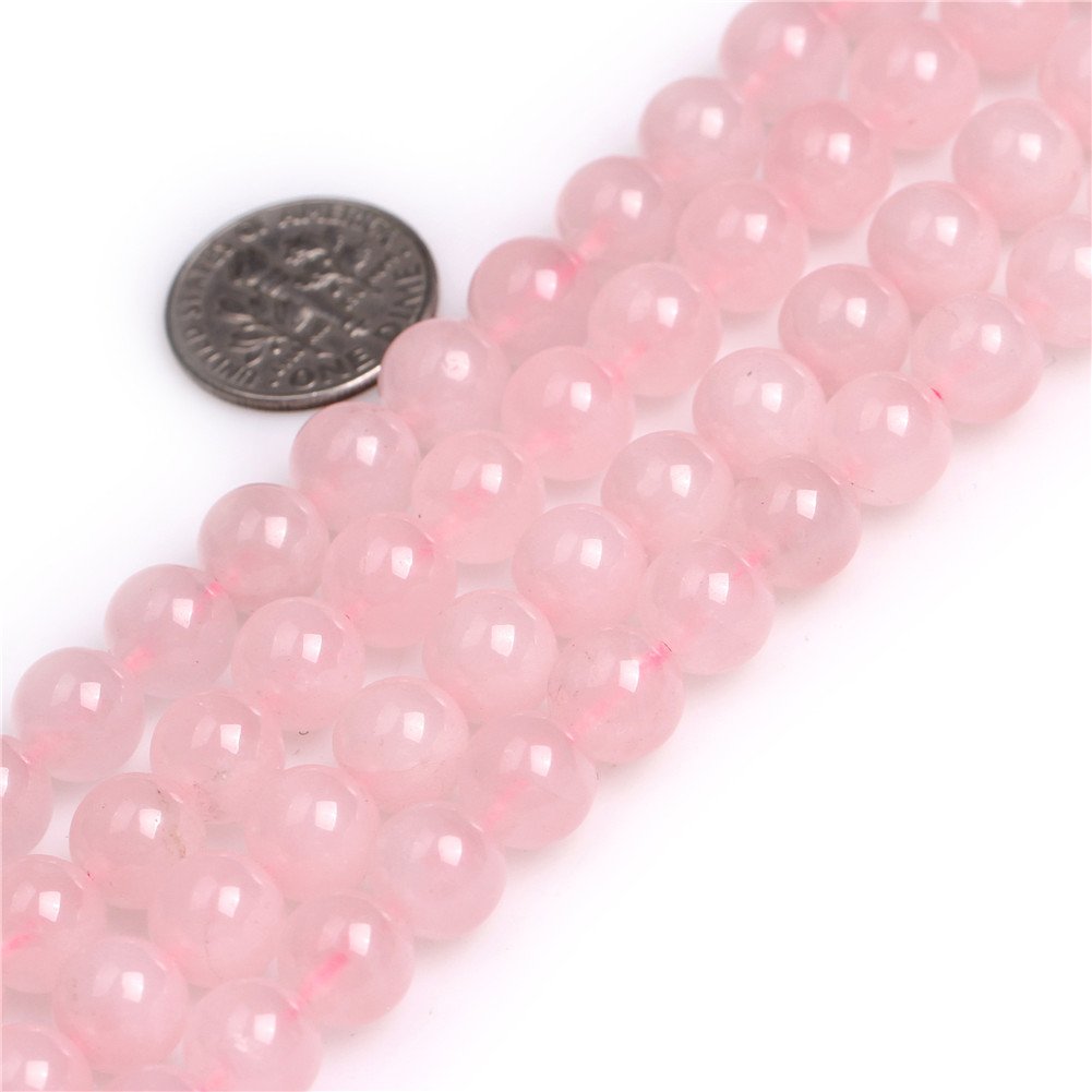 Sweet Happy Girl's 8mm Round Rose Quartz Beads Strand 15 Inch Jewelry Making Beads