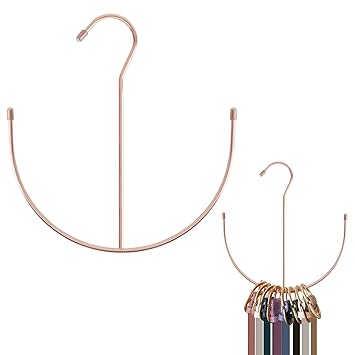 ZEDODIER Belt Hangers, Belt Rack 2 Pack Closet Accessories Organizers, Closet Organizer Hook Rack for Belt, Ties, Scarves, Camisoles, Hats, Bras, Shoes, Rose Gold