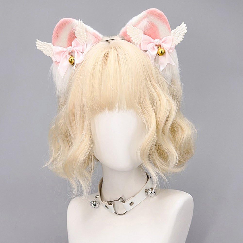 2-częściowy zestaw z kocimi uszami , ręcznie robiona opaska na czoło z uszami i ogonem kota, akcesoria do Cosplay dla zwierząt, idealna na imprezy