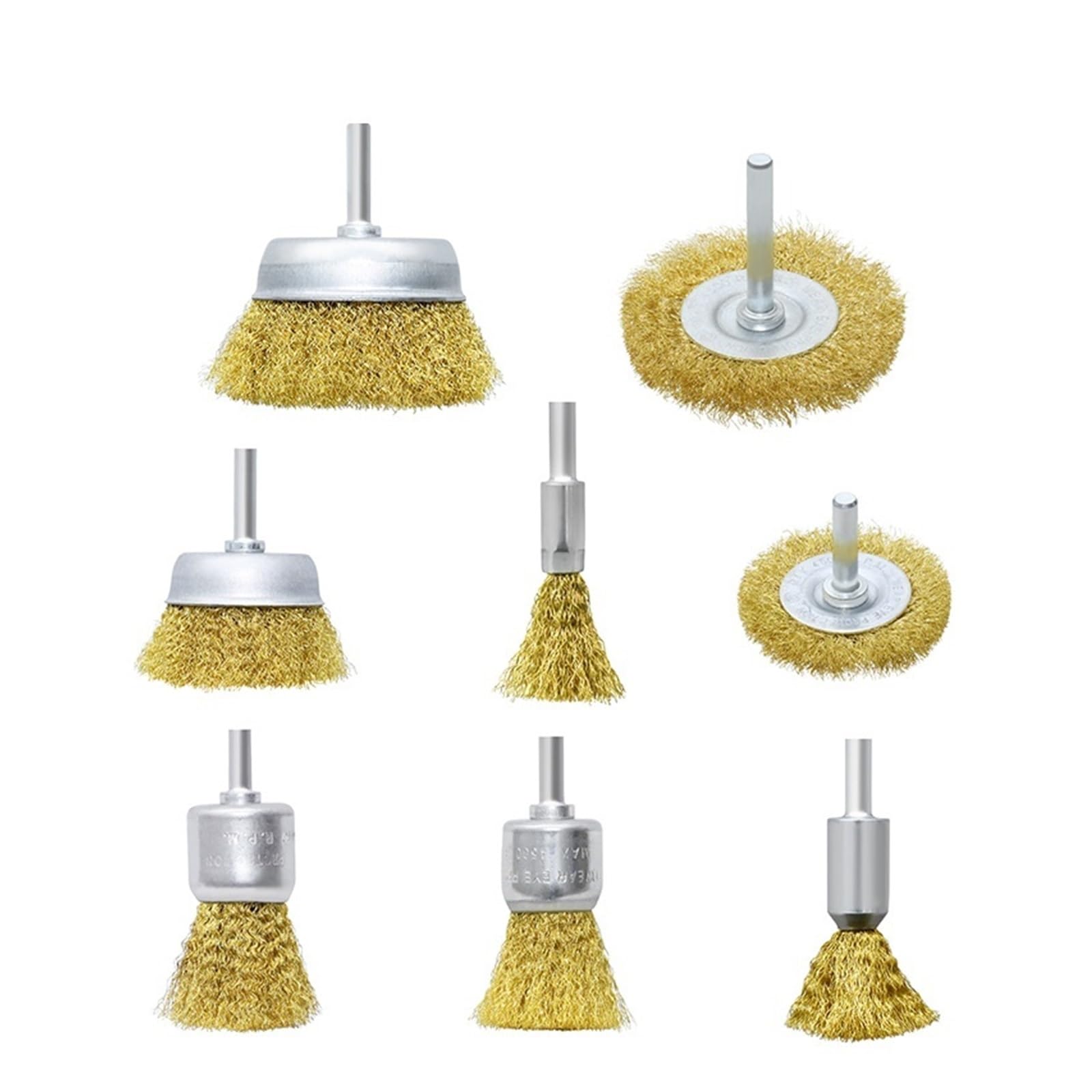 Wiertła do szczotek drucianych, Zestaw szczotek drucianych z drutu stalowego 6 mm, trzpień 1/4 cala, szczotka druciana do polerowania metalu, wiertarki, narzędzia obrotowe, szczotki metalowe(8 Pieces)