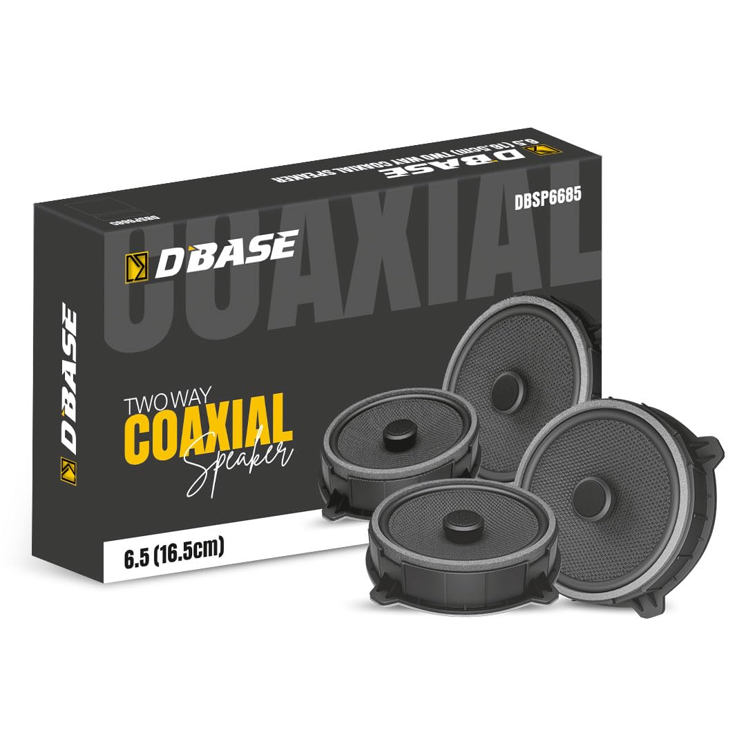 DBASE Premium DBSP6685 6.5Inch Two-Way Coaxial Car Speakers | High Bass, Crystal Clear Sound | PP Injection Cone, Treated Rubber Surround | Easy Plug & Play Installation-image-6