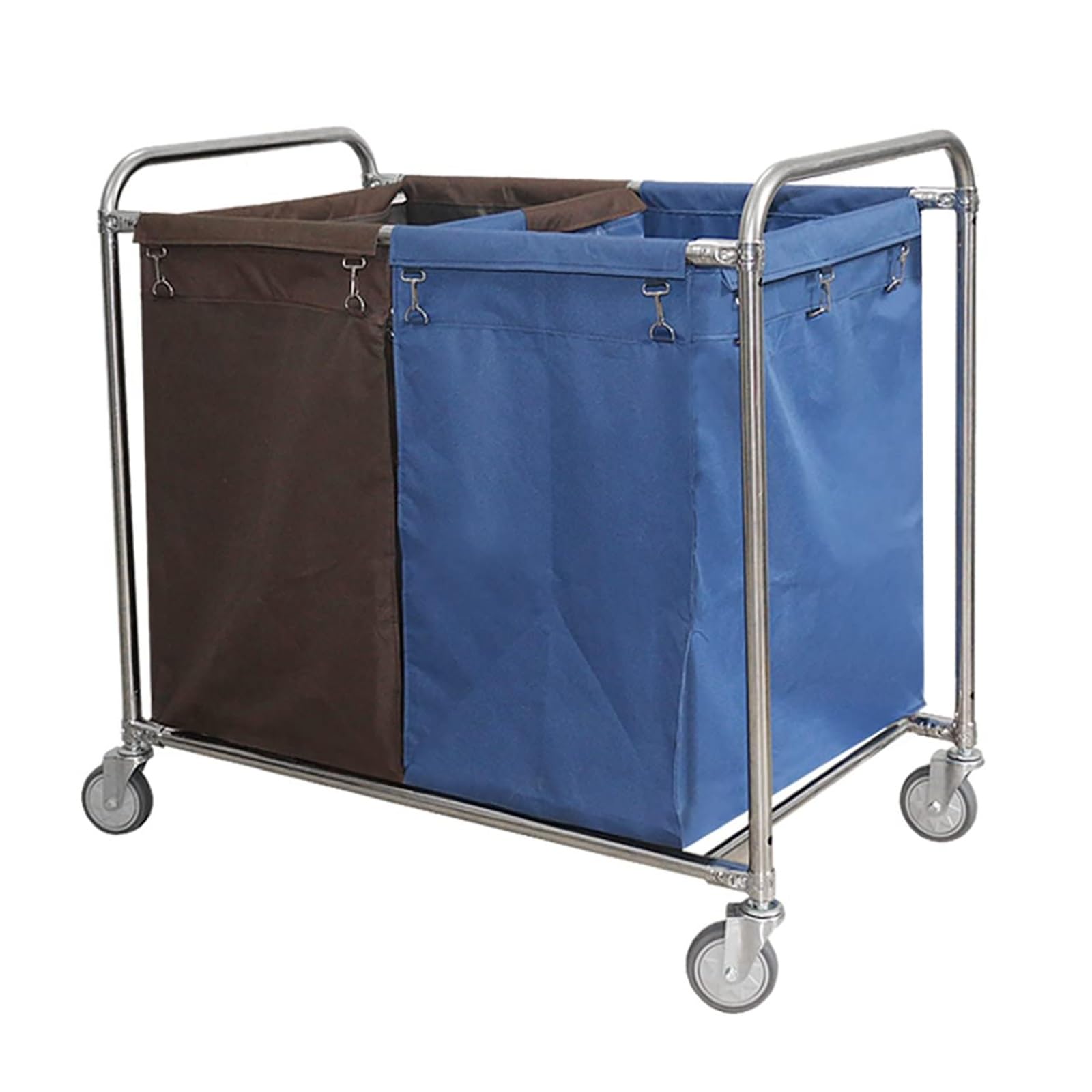 HTTGDGDH 2-Section Laundry Hamper Cart On Wheels - Removable Bag Storage Trolley For Housekeeping Family Hotels And - Efficient Sorter For Easy Nization,