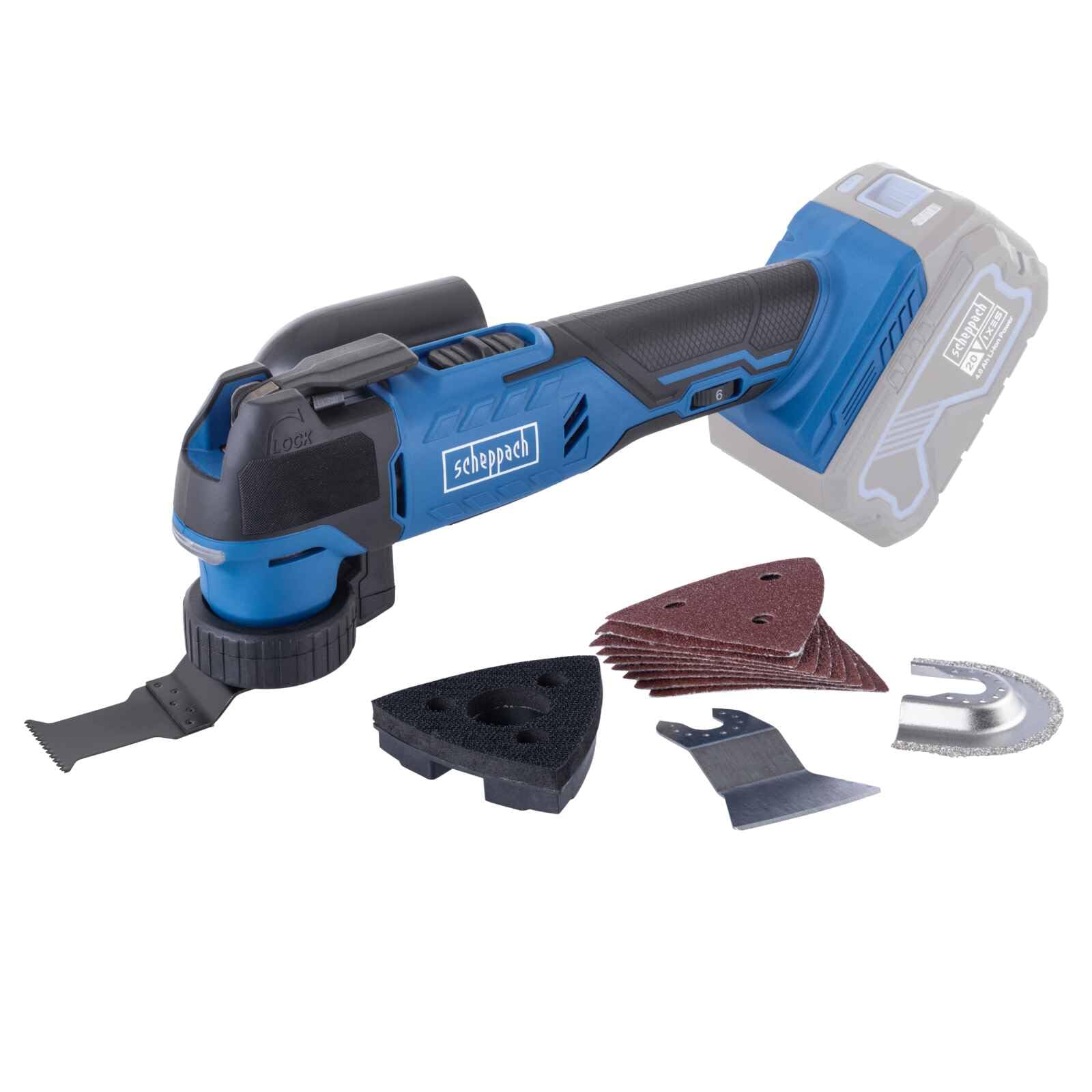 C-MT40-X Multiutensile a batteria - per segare, tagliare, raschiare, levigare - SCHEPPACH 20V IXES - senza batteria o caricabatteria