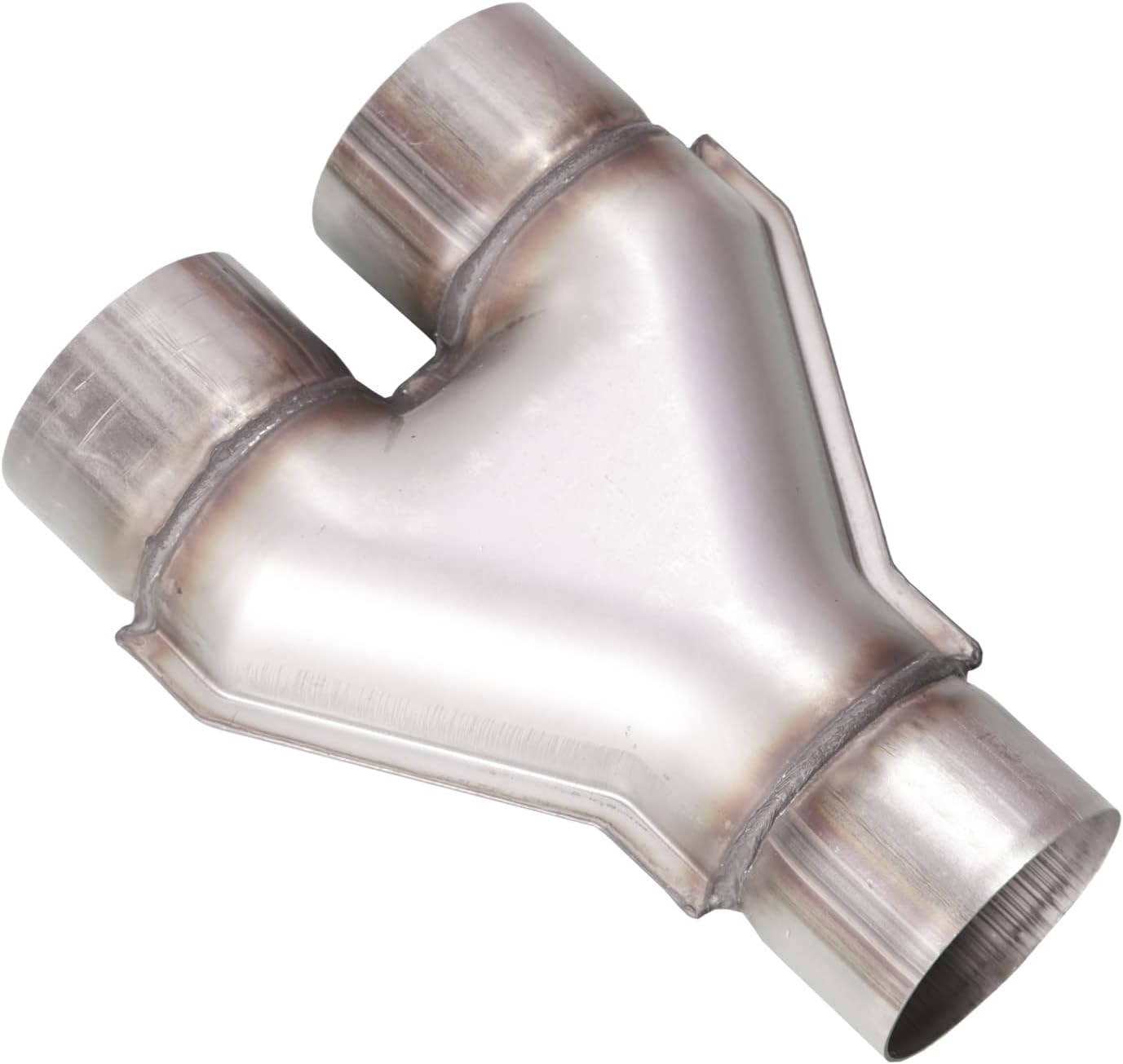 Universal 409 Stainless Steel Exhaust Y Pipe, 3" Single to 2.25" Dual Exhaust Adapter Connector for Car Truck, 10" Overall Length, Weld-on
