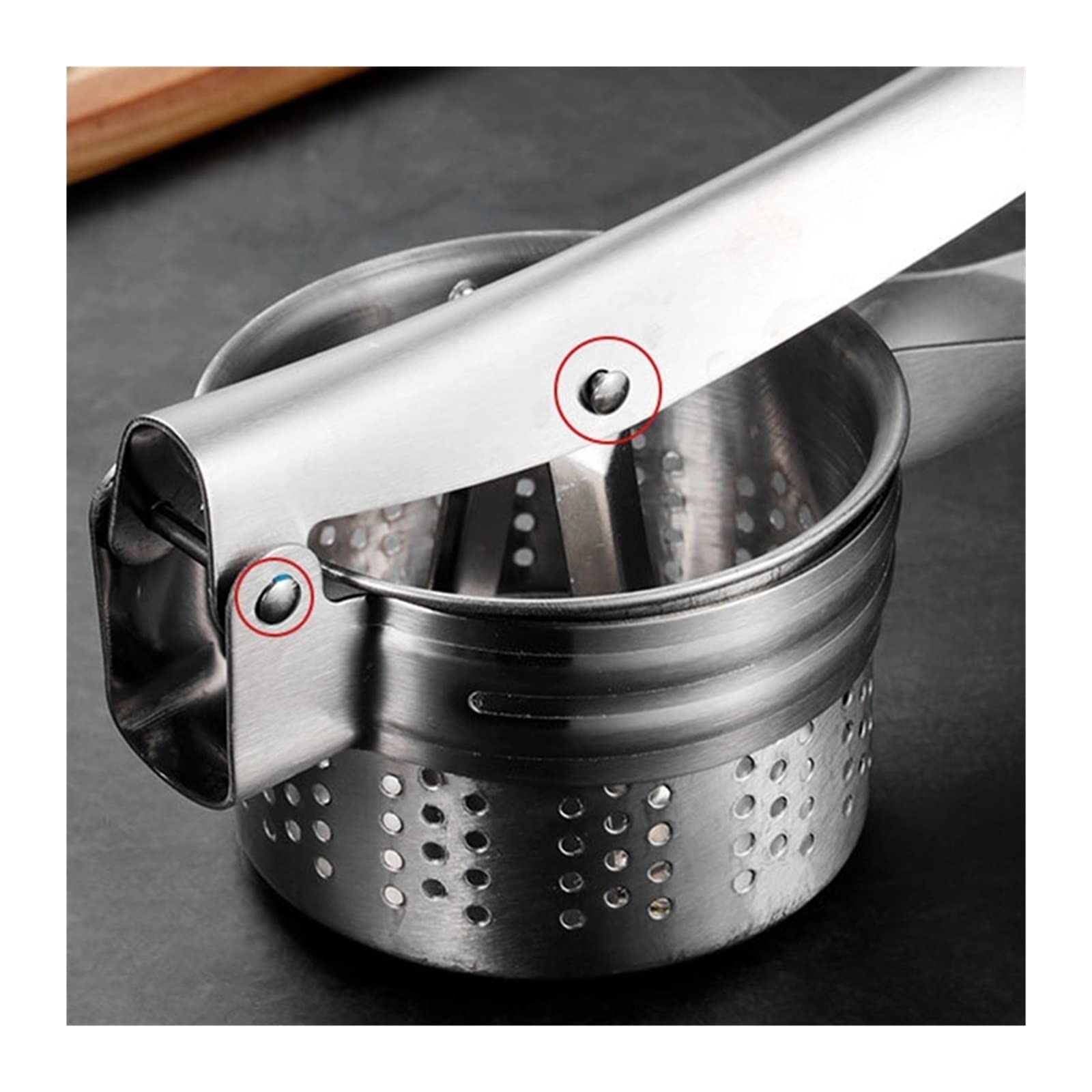 Masher 1Pcs Gemüse Squeezer Edelstahl Füllung Dörr Kartoffelstampfer Ricer Obst Presse Entsafter Küche Liefert Mashers