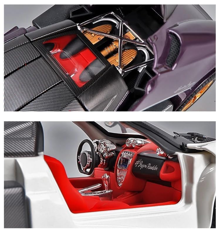 Image of 1:24 Scale Big Size Pagani Huayra Dinastia Toy Car | Metal Pullback Diecast Car for Kids with Openable Doors, Sound, Light Effects Toy for Car (Color As Per Available)