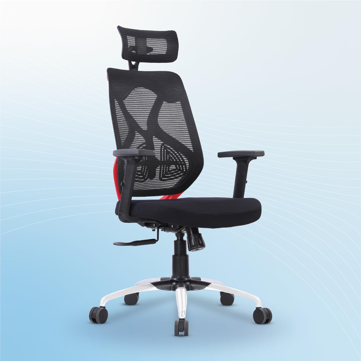Vergo Transform Prime Ergonomic High Back Mesh Office Chair | Lumbar Support, Adjustable 2D Armrests, Multi Lock Synchro Mechanism, Metal Base | Home Office Desk Chair, 3 Years Warranty (Black Red) (B0CJMYYNY3) Amazon Price History, Amazon Price Tracker