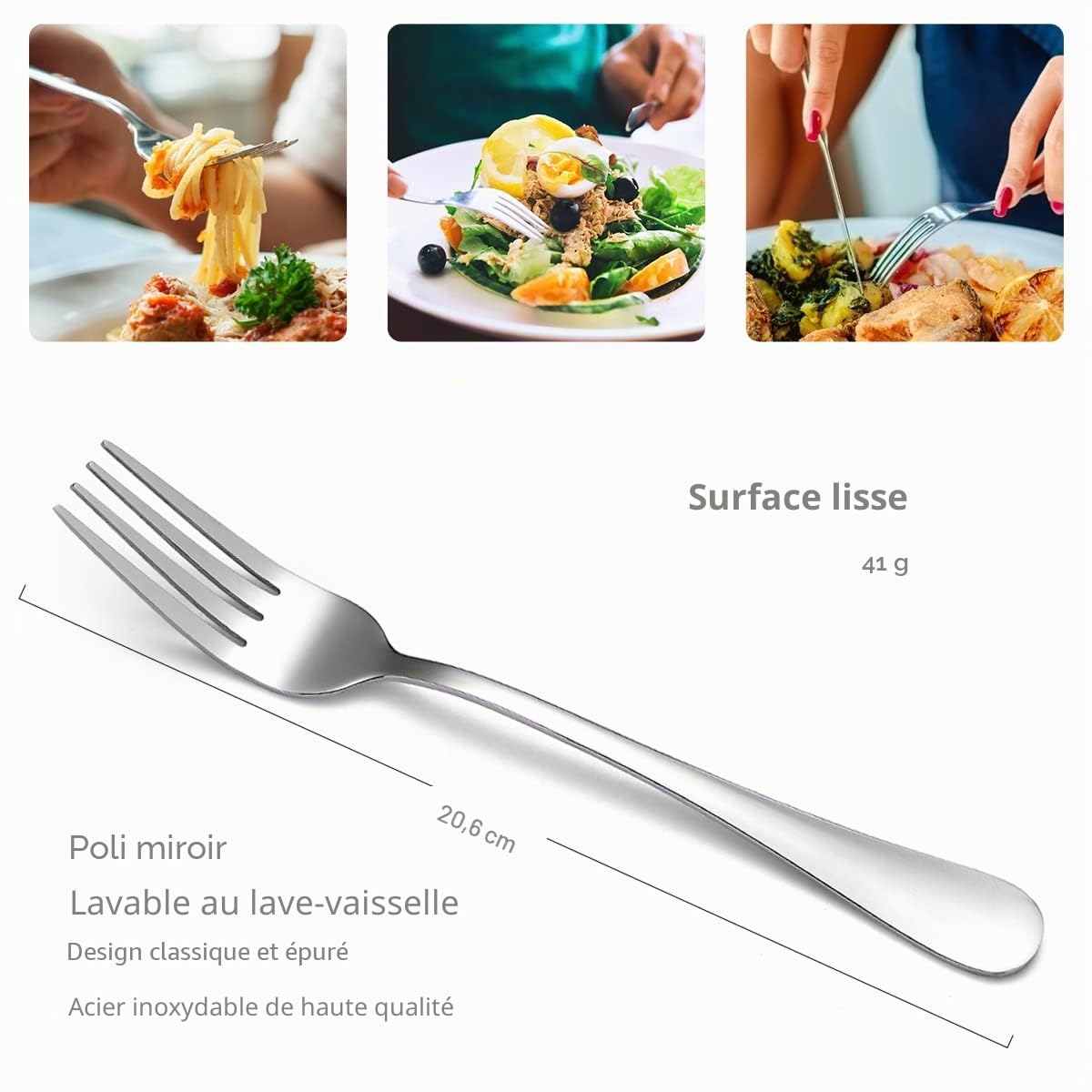 Ben & Bel Ménagère 24 pièces pour 6 personnes en acier inoxydable avec boîte cadeau, facile à nettoyer et passe au lave-vaisselle