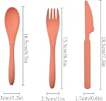 Sinen 8 Ensembles Couverts en paille de blé, Ustensiles réutilisables Set pour usage quotidien.
