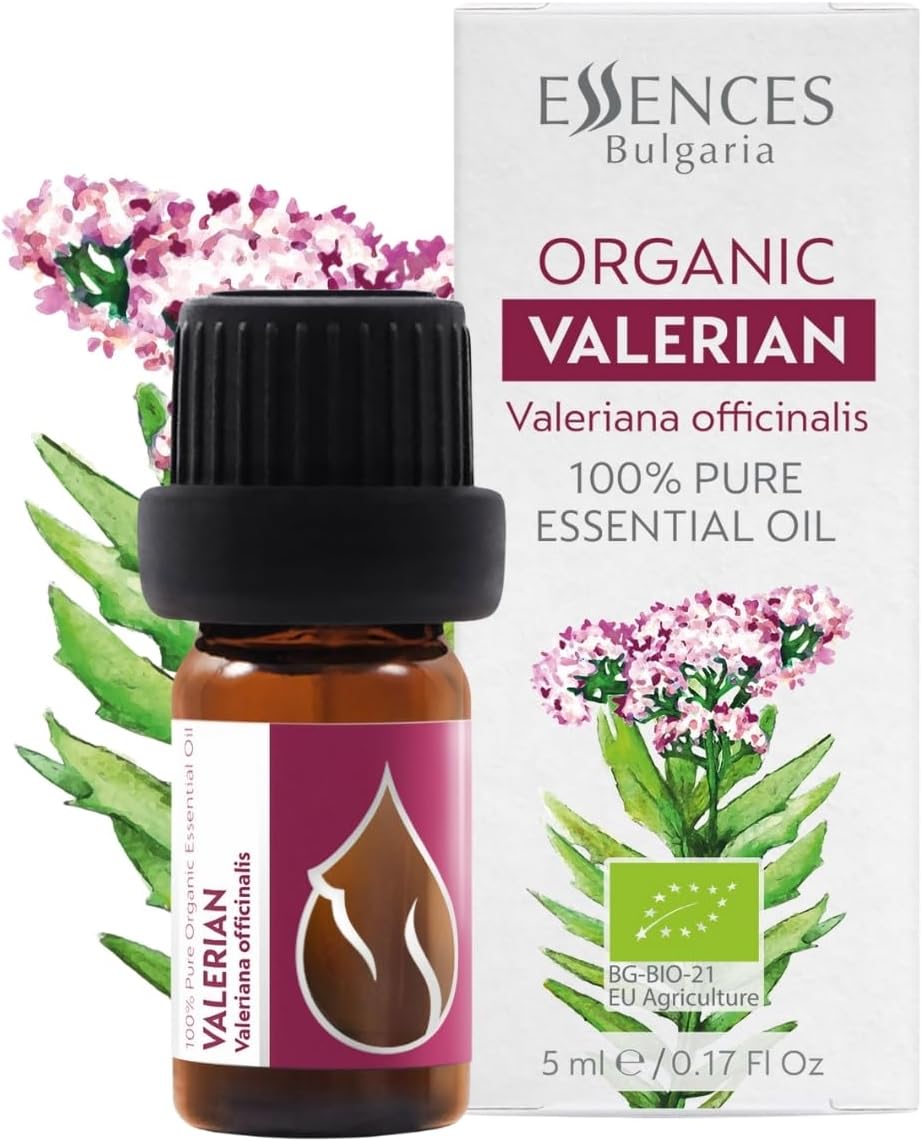 Essences Bulgaria Organic Valerian Essential Oil 0.17 Fl Oz | 5ml | Valeriana officinalis | 100% Pure and Natural | for Good Sleep, Relaxation | Aromatherapy | Therapeutic Grade