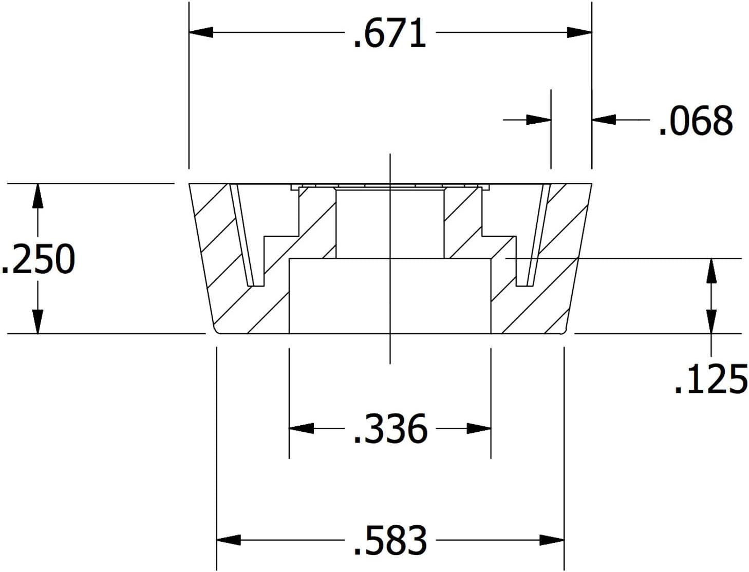 200 Small Roundゴム足 &ndash; .250 H x .687 D &ndash; Made in USA Usa