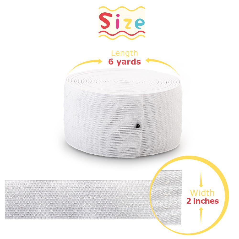 SmiLife Silikonowa gumka do chwytania, 2 cale x 6 jardów, biała