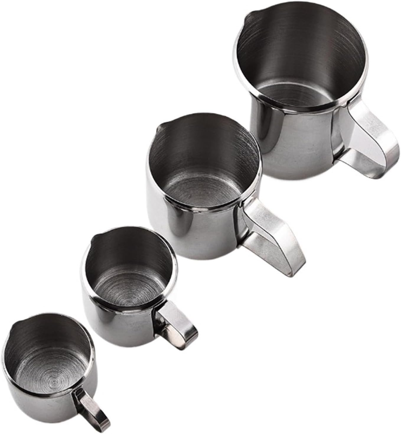 milk frothing pitcher, Milk Pitcher Latte Art Non Stick Easy To Use Mugs Cup Stainless Steel Straight Body Silvery Coffee Cream Foam Jug,for coffee machines(10oz)