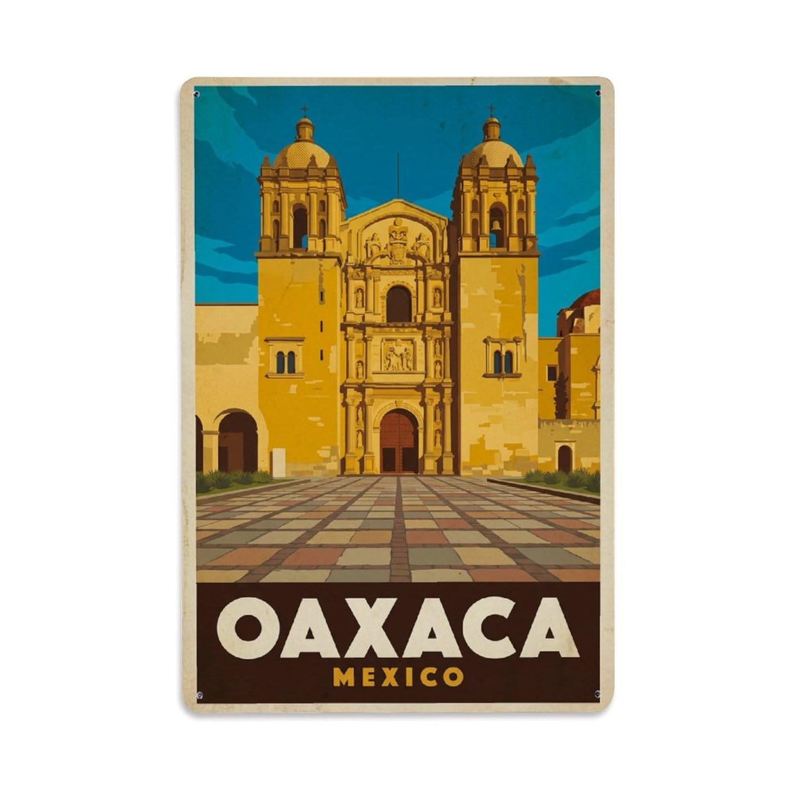 Xanthor Style Vintage Travel Mexico Oaxaca Metal Tin Sign