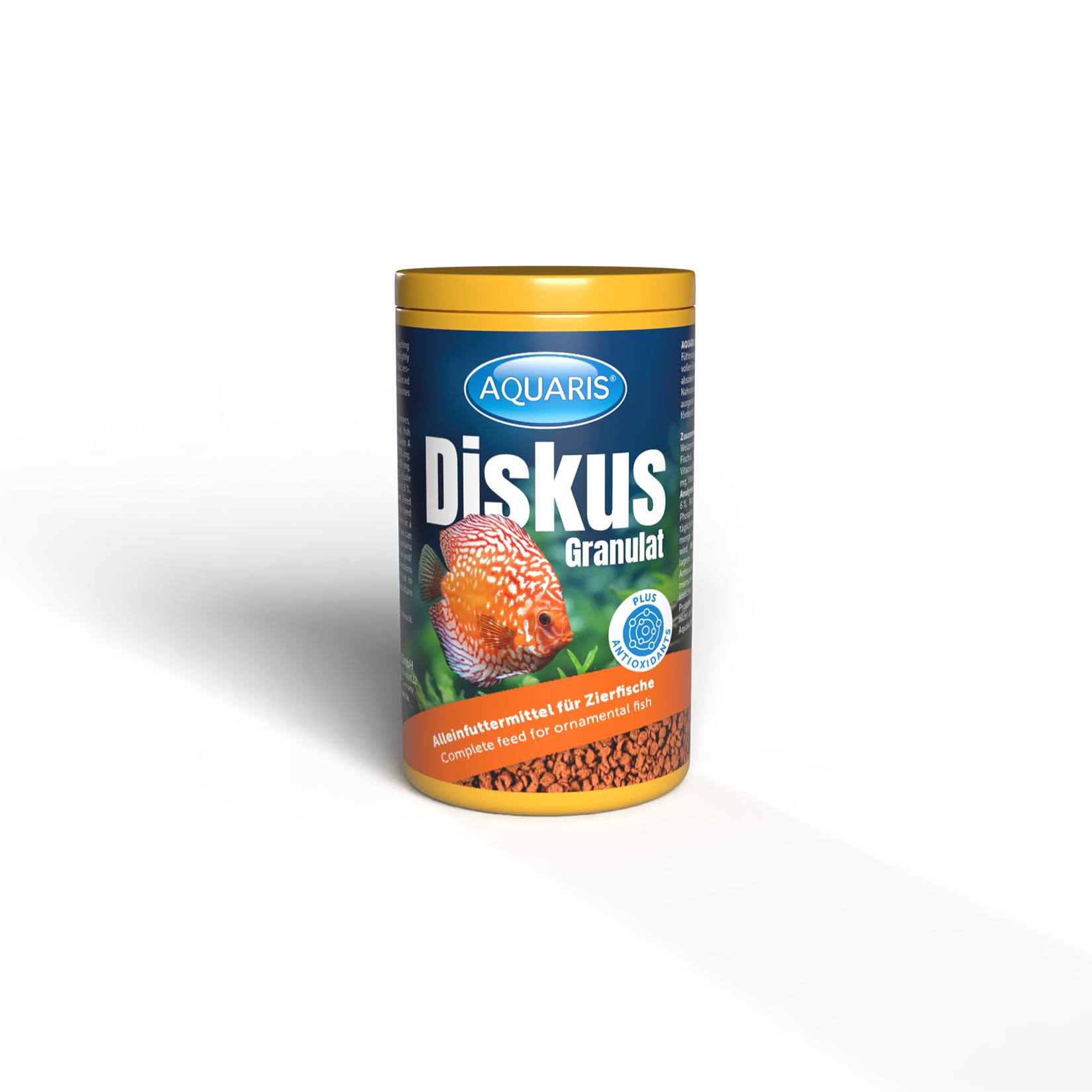 AQUARIS Diskus Granulat, Comida para Peces Discus y cíclidos, alimento Completo para escalares y Peces Tropicales de Acuario, gránulos flotantes con Alta proteína, 250 ml, 110 g