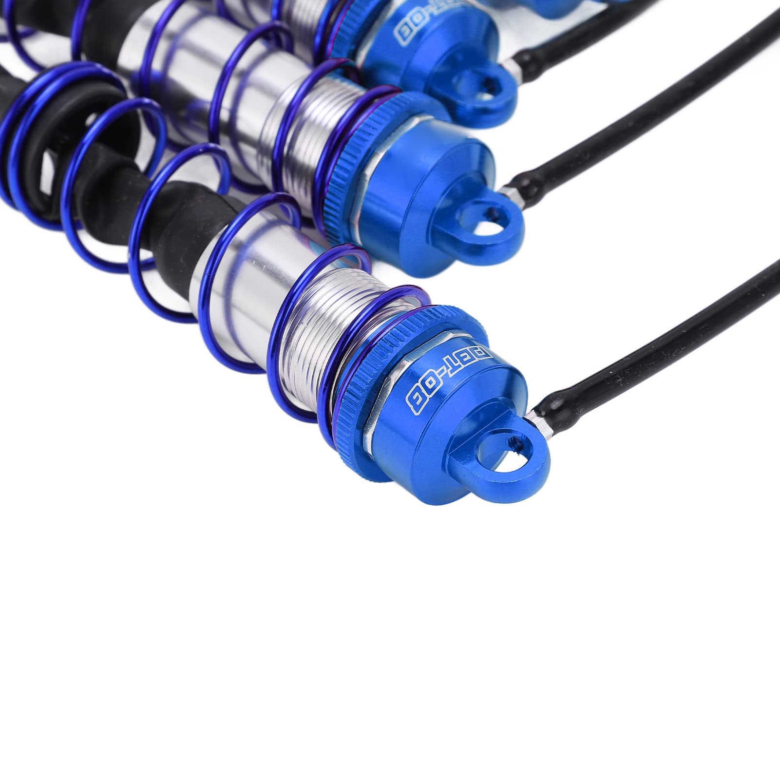 4 szt. Zestaw amortyzatorów RC Regulowany olejem zestaw przednich tylnych amortyzatorów Symuluj metal dla 1/8 RC Car Crawler (Deep Blue)
