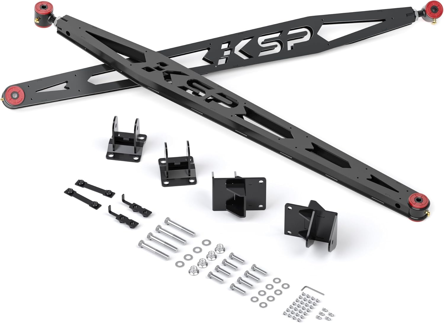KSP 2-9in Adjustable Traction Bar for Silverado Sierra, Heavy Duty Rear Ladder Traction Bar Kit, Stabilizing Rear Axle Geometry, Fits 2019+ Silverado Sierra 1500