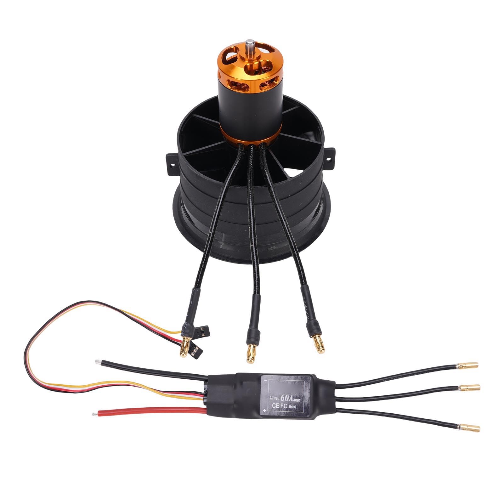 Pongnas Zestaw Wentylatorów Bezszczotkowych 64 Mm 2300 KV 12-Wentylator o Dużej Mocy 1900 G ze Zintegrowanym ESC i Przełącznikiem do Chłodzenia Komputera Modyfikacja Dronów Projekty DIY