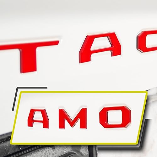 Miniatura 7 de Insignias de letras de inserción para portón trasero compatibles con Tacoma 2016-2024, calcomanías de emblema trasero en relieve 3D con Seccotine