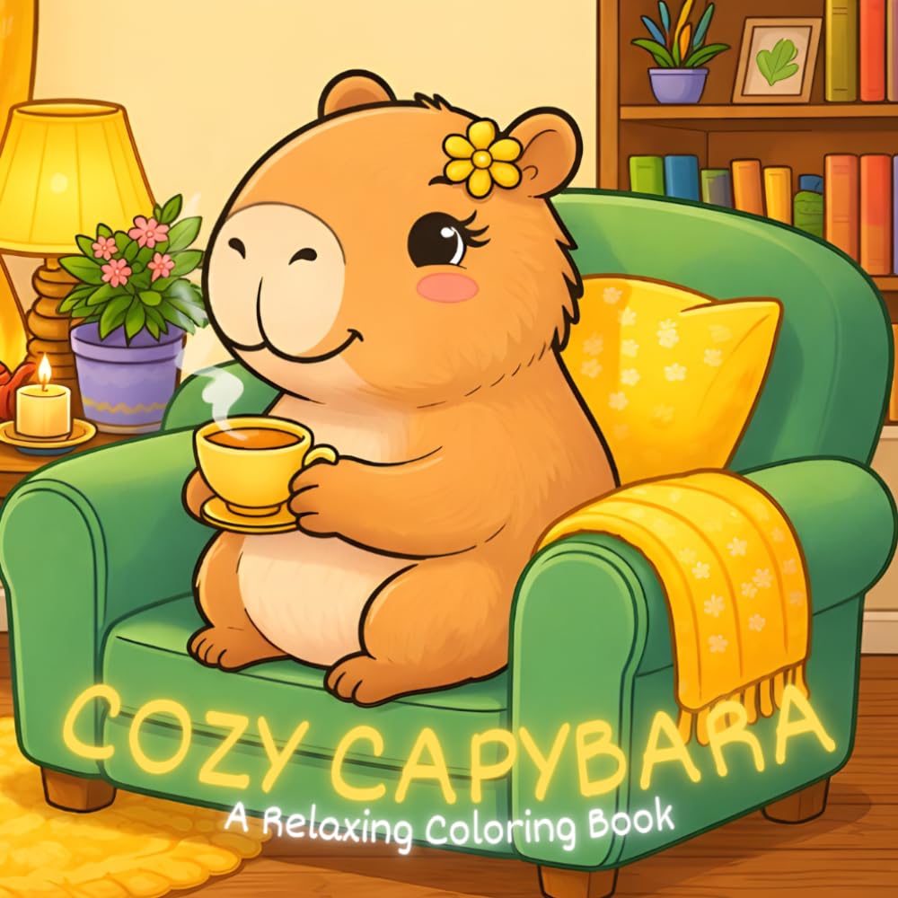 Cozy Capybara: A Relaxing Coloring Book