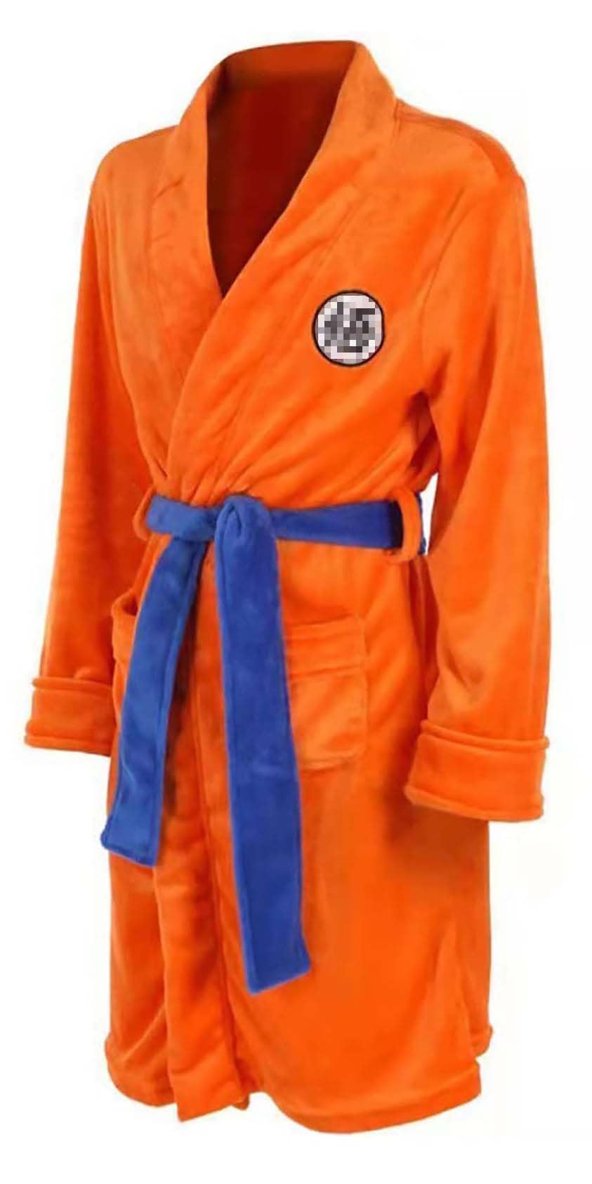 nezafly Anime Dragon Bathrobe Sleepwear Nightwear Adults Orange Soft Bathrobes with Belt for Men Long Robe Halloween Pajamas