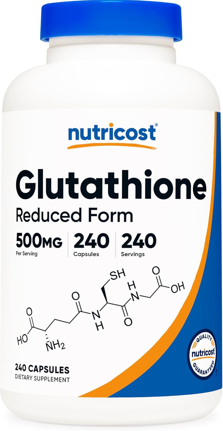 Nutricost Glutathione Capsules 500mg, 240 Capsules - Gluten Free, GMO Free