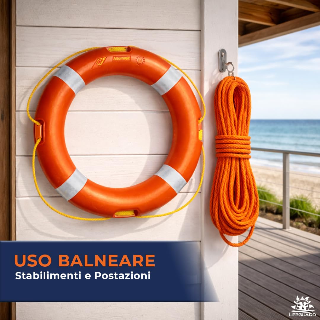 LIFEGUARD Italia Kit Salvagente Anulare con Sagola 25 m