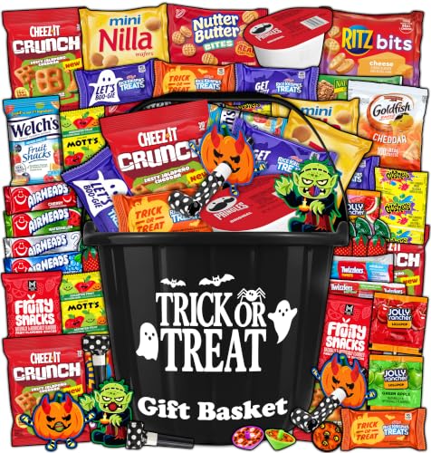 Halloween Care Package, Gift Basket Assorted Candy & Snacks, 45 Count