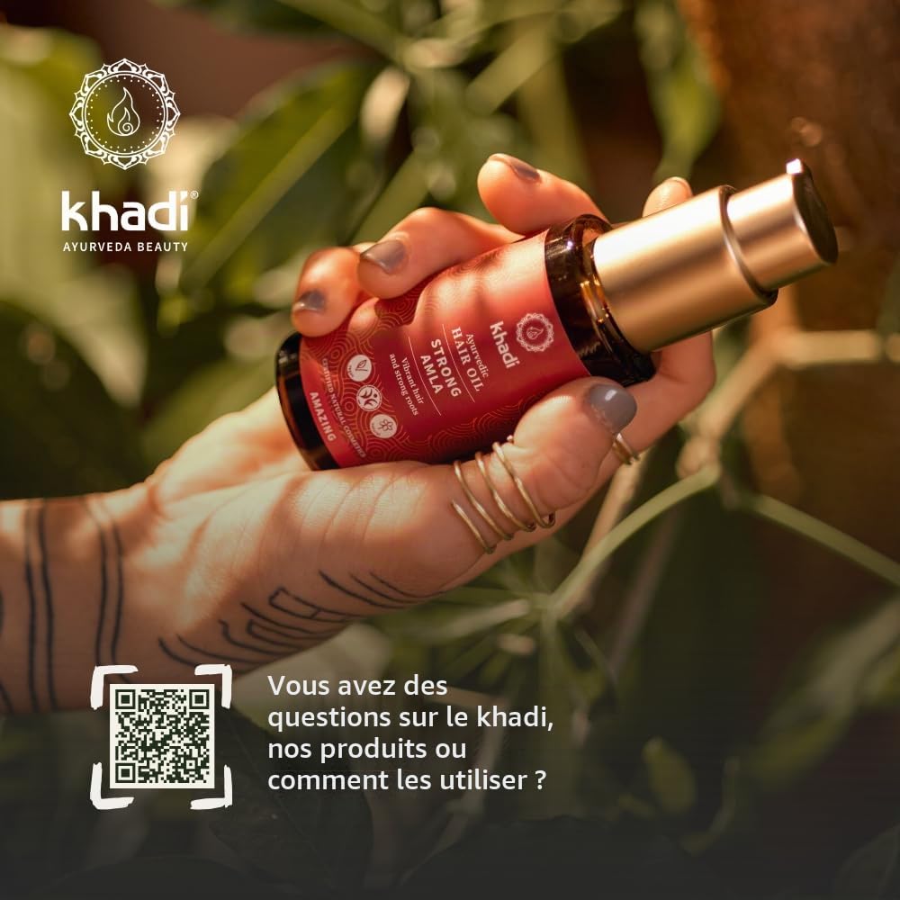 khadi AMLA VOLUME Shampooing ayurvédique – Recharge – Cheveux puissants et volume grâce aux racines fortes – 100 % naturel et végétalien – 400 ml